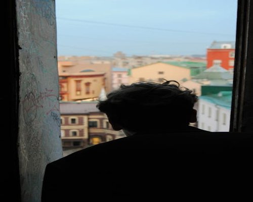 Looking out the window over the city
