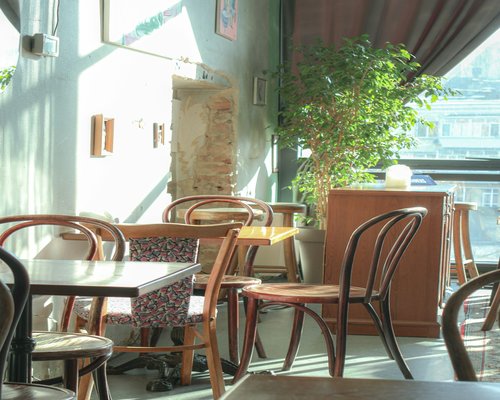 A quiet cafe corner suitable for a short break